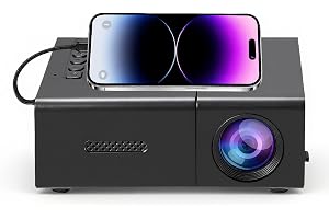 Goshyda Mini Projector, 1080p HD LED Movie Projector med HDMI USB 2.0 3,5 Mm Audible Interface, Portable Home Theater, Support Wired Wireless Screen Mirroring