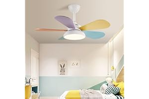 LJX Ventilatore con Luce da Soffitto con Telecomando Silenzioso Macaron DC Lampadario con Ventola a Soffitto per Cameretta Bambini Dimmerabile Inverno Estate Ragazzo Ragazza Camera da Letto, Bianco