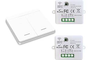 DieseRC interruttore senza fili della luce, interruttore di sicurezza trasmettitore RF e controller ricevitore 10A, installazione semplice per lampade fino a 1500W