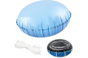 YJSDDNTY 120 x 120 cm Cojín de aire para piscina de invierno, cojín de piscina hinchable para la mayoría de tipos de piscinas, con cuerdas de 15 m, cojín de invierno para piscina azul