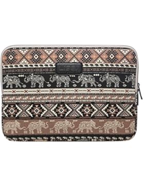 Baymate Damen Bohemia Laptoptasche Canvas Gewebe Sleeve Hülle Bohemia Laptop Für 11.6-15.6 Zoll