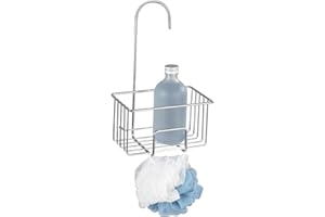 Wenko Portaoggetti per Doccia MOD. Milito in Acciaio Inox mensola sospesa Accessori Bagno Cromo Lucido Piatto Doccia 18x28,5x13 cm Argento Lucido