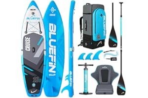 BLUEFIN SUP Bluefin Cruise SUP Package UK Design | Stand Up Inflatable Paddle Board | 6” Thick | Fibreglass Paddle | Kayak Conversion Kit | All Accessories | 5Year Warranty | Multiple sizes: Kids, 10’8, 12’, 15’