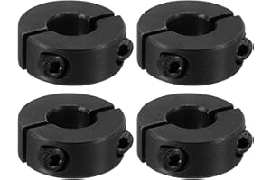 PATIKIL Bore 12mm Double Split Shaft Collar 28mm OD 11mm Thickness, 4 Pack 45#Carbon Steel Locking Collar Clamp Style with Set Screw for Machine Tools Industry, Black