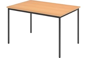 ‎BÜMÖ bümö Tisch, Multifunktionstisch 120 x 80 cm in Buche/Schwarz - Besprechungstisch, Konferenztisch, Meetingtisch, Mehrzwecktisch, Pausentisch, Besprechungsraum, Meetingraum, Pausenraum
