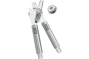 Areer Multifunctional 3-in-1 Can Opener with Extra Blade – Stainless Steel Tin Opener with Smooth Edge Cut - Heavy Duty Can Opener Manual with Comfortable Grip Handle and Large Turn Knob