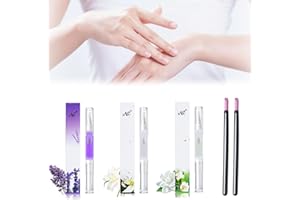 XURJUMI 3Pcs Huile Cuticules Ongles Stylo +2Poussoir Cuticules, Limes À Ongles En Pierre,Mix Taste Polissoir A Ongle De Traitement Stylo De Dissolvant De Cuticules