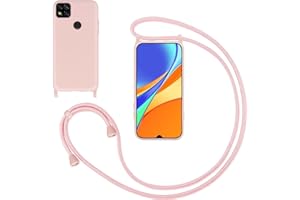 GoodcAcy Mobile Phone Chain Mobile Phone Case for Xiaomi Redmi 9C, Smartphone Necklace Case with Strap, Protective Case with Chain for Hanging, Liquid Silicone Case for Xiaomi Redmi 9C, Pick