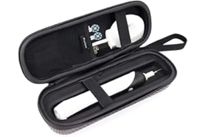 ProCase Étui pour Brosse à Dents Électrique Oral-B Vitality Pro/Oral-B Pro et Philips Sonicare ou Autres Modèles de Même Taille, Extérieur EVA Antichoc, Intérieur Cuir PU Hygiénique -Noir