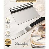Pasta Sıvama Spatulası + &Ccedil;elik Spatula Hamur Kazıyıcı