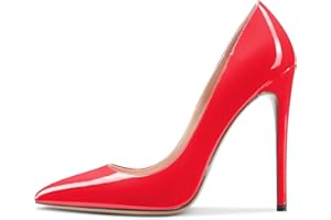 NobleOnly Mujer Alto High Aguja Heel Puntiaguada Punta Pumps Slip-on Oficina Clásico Sexy 12 CM Heels Zapatos