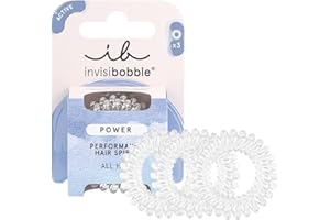 Invisibobble elastico per capelli transparente Power x3 Elastici capelli uomo - Elastici a spirale per capelli extra forte - Elastici senza pieghe