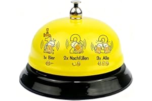‎LOOBEAR Lustige Bierklingel mit Sprüchen, 1 für EIN Bier, 2 für einen Nachschub, 3 für alle“ – Geschenkidee für Männer zum Geburtstag, Grillabend, Gartenfest & als Festival Deko