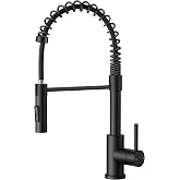 FORIOUS Kitchen Tap, Stainless Steel Sink Tap with 2 Water Modes, 360&deg; Swivel for Single or Two Basin Sink, Matte Black