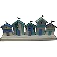 Shoeless Joe Five Marine Coloured Beach Huts in a Row
