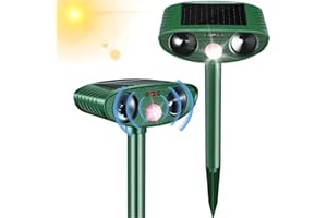 GOUSHY Professionnel Répulsif Chats, Répulsif Ultrasons Énergie Solaire Étanche pour Éloigner Répulsif Animaux Ultrasound Répulsif pour Chien, Chat, Lapins, Renards