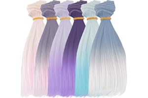 DICOSMETIC 6 pezzi parrucca di bambola 6 colori capelli di bambola 15,5 cm capelli di bambola corti e ricci capelli di bambola di plastica kit di fabbricazione di bambole sostituzione di capelli falsi