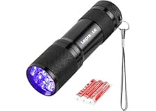 LE LED UV Schwarzlicht Taschenlampe mit 9 LEDs, mini UV Lampe Ultraviolettes Licht mit 395nm für Geocaching, Heimtierurindete