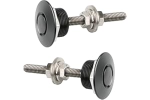 Wjelet Lot de 2 goupilles de verrouillage rapide universelles pour capot, bouton pression en alliage d'aluminium, maintien pour capot, voitures de course et véhicules de tuning