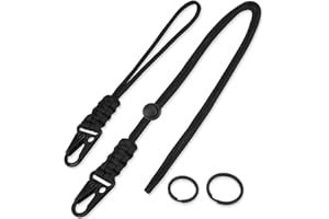 HONZUEN 2PCS Mousqueton Tactique, Lanyard Paracorde, Porte Clé Mousqueton, Porte-clés en Ceinture, Boucle Clip pour Carte D'identité, Caméra, Porte-clés Tour de Cou, Paracorde Lanyard