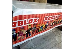 madeokoltd XL Themed Kids Birthday Disney Cartoons Party Table Cover Tablecloth Tableware Roblox, Spiderman, Toy Story, Frozen, Disney Princesses, Minnie and Mickey Mouse (Roblox)