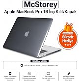 McStorey MacBook Pro A2141 Uyumlu Kristal TPU Sert Kılıf 16 in&ccedil; 2019 Touch Bar Şeffaf Koruma Koruma Siyah