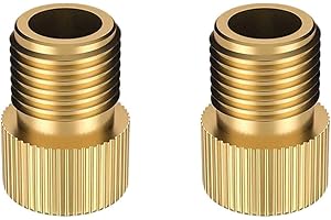 EXEQIANMING Adaptador de latón de válvula de bicicleta de Presta a Schrader, 2 unidades