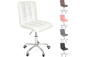 Beltom® Sedia ufficio studio girevole regolabile in altezza perfetta in camera da letto scrivania PC e arredo casa - Bianco