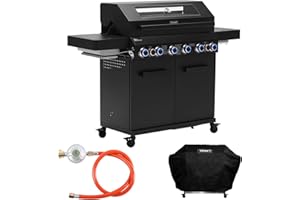 TAINO PLATINUM YAMARA DARK 6+2 Set Gasgrill Stahl 6 Brenner Keramik Sear-Burner Keramik Backburner Piezo-Zündung Abdeckhaube