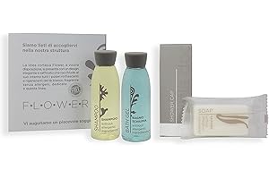 Present-More Amenities baño Flower - Línea de cortesía 20 huéspedes de Hoteles y B&B | Amenities baño sin alérgenos con aroma a Té