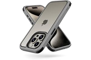 MobNano Ultra Durchsichtig Hybrid Hülle für iPhone 15 Pro Max Hülle, Stoßfest Silicone Bumper Handyhülle Shockproof Transparent Fallschutz iPhone 15 Pro Max Case - Titan Natur Grau