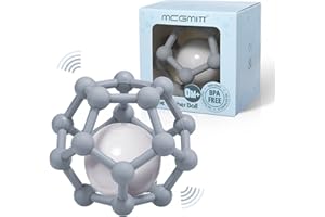 MCGMITT Sonajero Mordedor Bebe Silicona, Pelota Sensorial Bebe Agarre Luz y Suave Juguetes para 0 3 6 9 12 Meses Bebes sin BPA, 10cm, Regalos para Recién Nacidos (Gris)