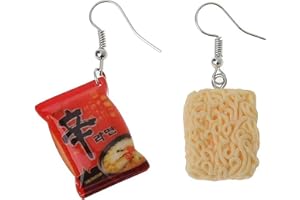 JOWXSX Funny Noodle Chili Simulation Food Drop Earrings Women Fashion Jewelry Hook Earrings Artist Painter Jewelry