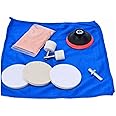 Showay Car Glass Polishing Kit, 9 Pcs Scratch Remover Set, Deep Scratch Remover Cerium Oxide Powder Polish Pad Felt Tool, for Windscreen and Glass