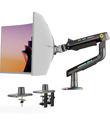 Support de Moniteur Réglable VESA Acier Noir 75x75 mm/100x100 mm Support de Bureau Organisateur