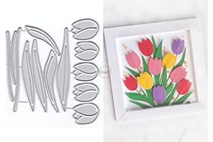 DzIxY Beautiful Tulip Flower Metal Cutting Dies for Card Making Kit Embossing Paper Die Cuts Scrapbook Machine Stencils Storage Pockets Supplies