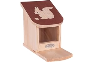 SIDCO Eichhörnchen Futterhaus Futterkasten Futterstation Holz Futterautomat Spender
