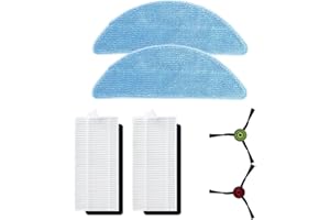 DONKIVVY Kit de 6 paños de fregona con filtro lateral para robot aspirador Cecotec Conga Eternal Pet Max X-Treme, 2 filtros HEPA, 2 cepillos laterales, 2 paños de fregona