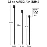 Lona Lucy Plastik Kelep&ccedil;e, Cırt Kelep&ccedil;e, Kablo Bağı Seti, 100 Adet,Karışık Boy (20 cm, 25 cm, 30 cm), 3.6 mm, Kablo D&uuml;zenleme