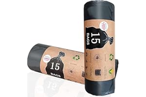 RQJLZ Portable Toilet Bags, 30 Count 30 L 8 Gallon Thickened Compostable Trash Bags, 5 Gal Bucket Liner, Liter Camping Toilet Bags for Car Travel Outdoors, Long Trips, Boating. Emergency Toilet Bag for Car