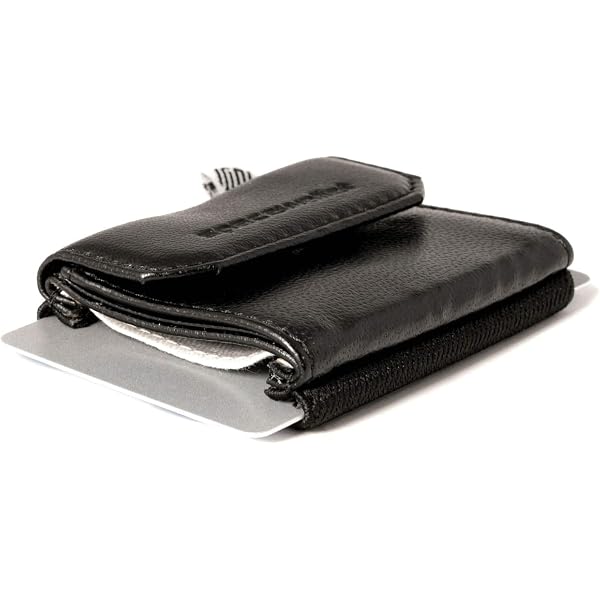 Space Wallet Push Vegan & Pull Vegan I Mini portafoglio per uomo e donna I piccolo portafoglio in ecopelle I Portafoglio e porta carte di credito fino a 15 carte di credito