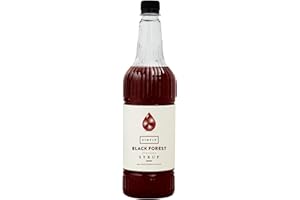 Simply Black Forest Syrup, Vegan & Nut Free Flavoured Syrup for Coffee, Cocktails & Baking, 1 Litre (Pack of 1)