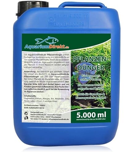 AQUALITY Aquarium Eisendnger FE (Enthlt den wichtigen und  unentbehrlichen Pflanzennhrstoff Eisen FE - sattgrner Pflanzenwuchs),  Inhalt:0.5 Liter : Amazon.de: Haustier