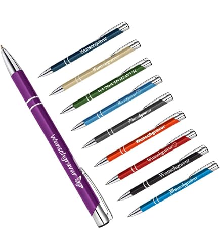 10 Stück Personalisierte Metall-Kugelschreiber Mit Gravur – Farbige Alu-Pens, Geschenk Für Hochzeit, Geburtstag, Büro