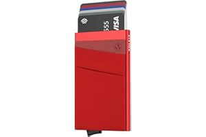 VULKIT etui na karty z kieszonką na pieniądze - portfel z blokadą RFID - wąskie metalowe etui na karty bankowe pomieści 5 kart i banknoty