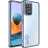 KZY İletişim Xiaomi Redmi Note 11 ile uyumlu Yanları Renkli Lens Korumalı Logo G&ouml;steren Şeffaf Luxury Silikon Kılıf - Mavi