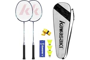 ‎A1 TAAN Profi Badminton Schläger Set - 2 Leichtgewicht Rackets, 3 Bälle, 2 Handgrips, 1 Schlägertasche - Für Training Und Sport