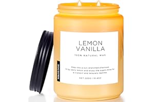 M&SENSE Vanilla Soy Candles, Medium 2 Wick Jar Candle 550g, 110 Hours Burning Time, 100% Natural Organic Soy Wax, Relaxing Aromatherapy Scented Candle, Housewarming Gift for Women and Men