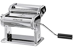 Küchenprofi Vital - Máquina manual de pasta para 7 fuerzas de masa, hecha de acero inoxidable, placas de lasaña, tallarines y más, incluye cortador de pasta, 3 accesorios, motor se vende por separado