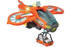 Dickie Toys - Elicottero giocattolo Sky Patroller (35 cm) - Aereo di salvataggio con ali pieghevoli e funzione di spruzzatura dell'acqua, elicottero giocattolo per bambini dai 3 anni in su,